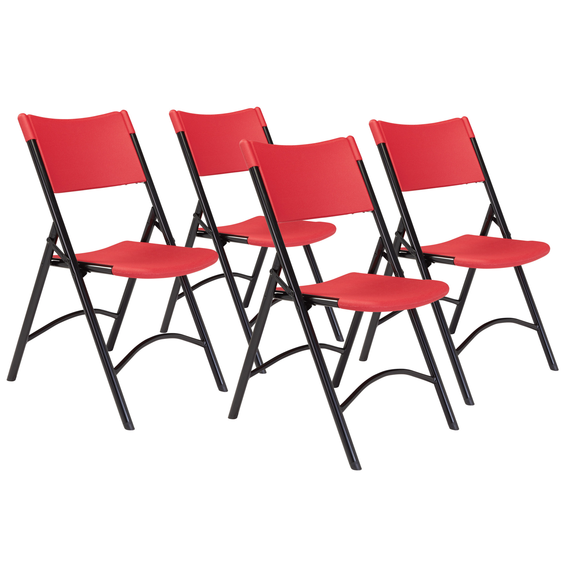 National Public Seating, 600 Series Premium Resin-Plastic Folding Chair, Primary Color Red, Included (qty.) 4, Seating Type Folding Chair, Model# 640